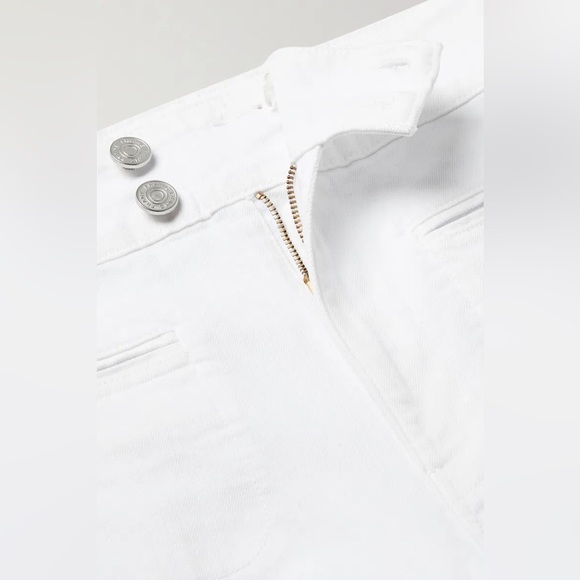 FRAME Denim Le Hardy High-Rise Wide-Leg Jeans - White Sailor Pants - Picture 6 of 9